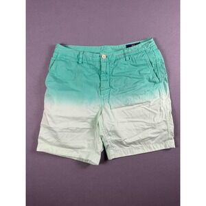Vineyard Vines Mens 32 Breaker Shorts Green Ombre Dip Dye Cotton Twill